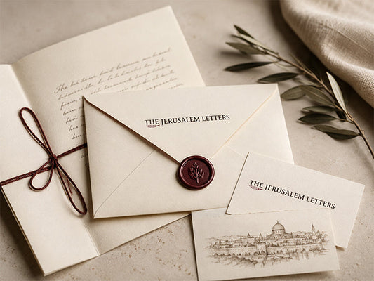 Personalized stationery gift card with Jerusalem skyline for The Jerusalem Letters